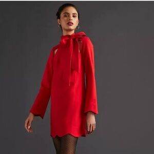 Maeve Red Elegant Red Bow Detail Dress